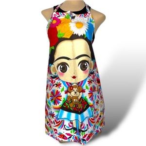 Frida Khalo Kitchen Apron Fridita Mandil Playful handmade Adult Pocket garments*